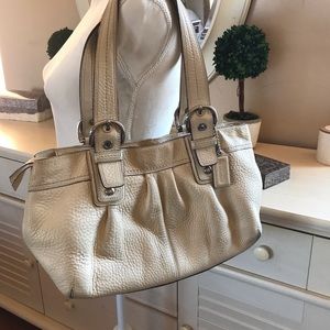 COACH soho creamy beige leather satchel & wallet